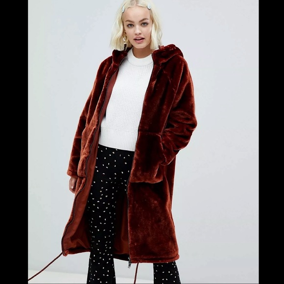 Monki fur coat Clearance